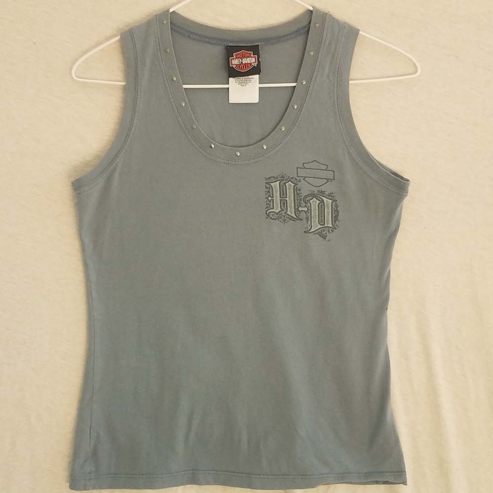 Harley Davidson, Blue/Grey Tank, Small